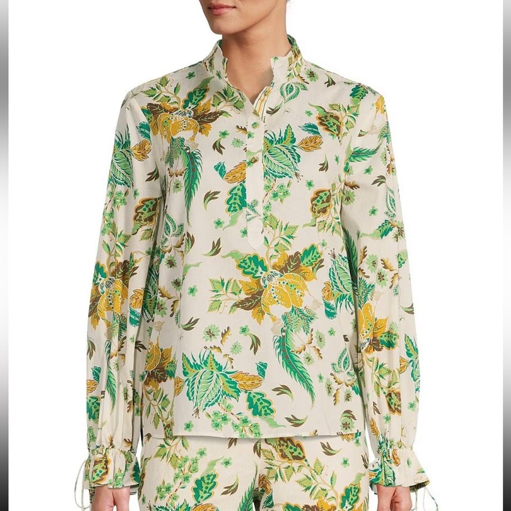 ANTONIO MELANI Floral Blouse - Green and Yellow